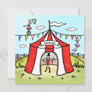 Invitation d'anniversaire de cirque personnalisée