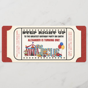 Invitation d'anniversaire de cirque vintage