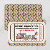 Invitation d'anniversaire de cirque vintage (Devant / Derrière)