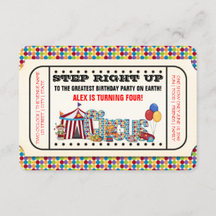 Invitation d'anniversaire de cirque vintage