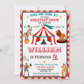 Invitation d'anniversaire de cirque Vintage Circus (Devant)