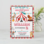 Invitation d'anniversaire de cirque Vintage Circus (Debout devant)