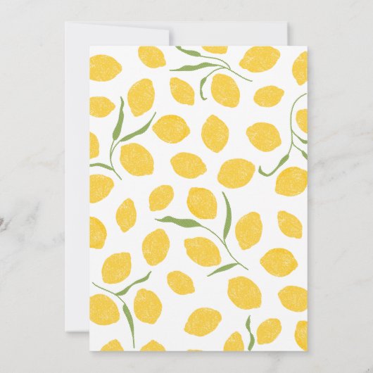 Invitation d'anniversaire de citron (Dos)