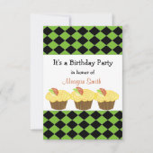 Invitation d'anniversaire de citron cupcake (Devant)