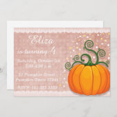 Invitation d'anniversaire de citrouille, (Devant / Derrière)