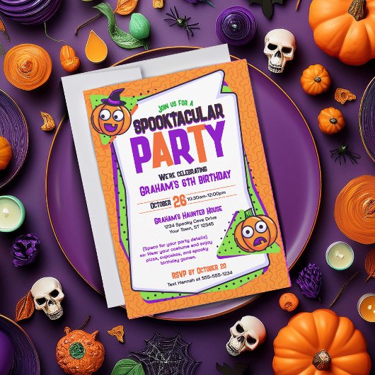 Invitation d'anniversaire de Citrouilles Spooktacu