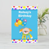 Invitation d'anniversaire de clown personnalisée (Debout devant)