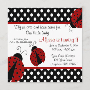 Invitation d'anniversaire de coccinelle