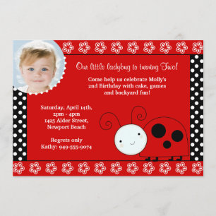 Invitation d'anniversaire de coccinelle