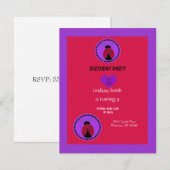 Invitation d'anniversaire de coccinelle douce (Devant / Derrière)