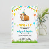 Invitation d'anniversaire de cochon d'Inde (Debout devant)