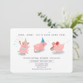 Invitation d'anniversaire de cochonnet, Ferme Ce P (Debout devant)
