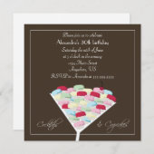 Invitation d'anniversaire de cocktails et de (Devant / Derrière)