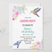 Invitation d'anniversaire de colibri (Devant)