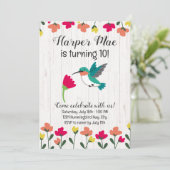 Invitation d'anniversaire de colibri (Debout devant)