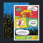 Invitation d'anniversaire de Comic Superhero<br><div class="desc">Une invitation super brillante et excitante pour votre bien-aimé qui aime la bande dessinée!</div>