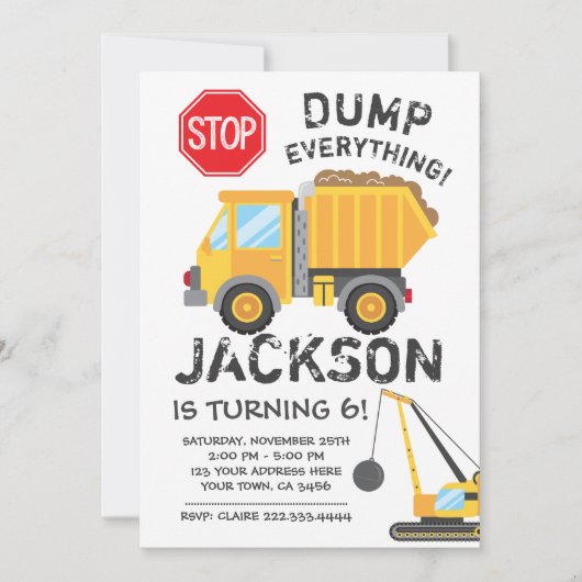 Invitation d'anniversaire de construction (Devant)