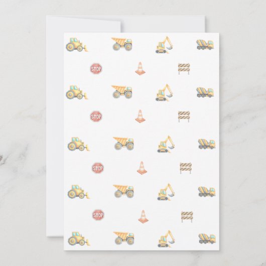 Invitation d'anniversaire de construction (Dos)