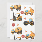 Invitation d'anniversaire de construction (Dos)