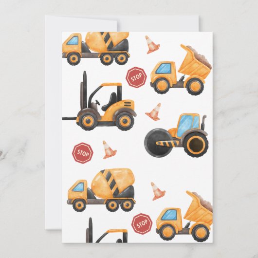 Invitation d'anniversaire de construction (Dos)