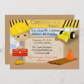 Invitation d'anniversaire de construction (Devant / Derrière)