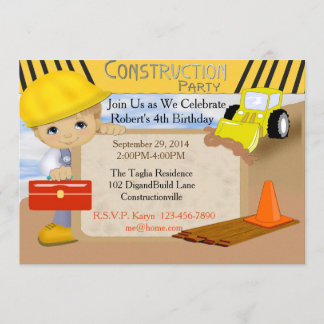 Invitation d'anniversaire de construction