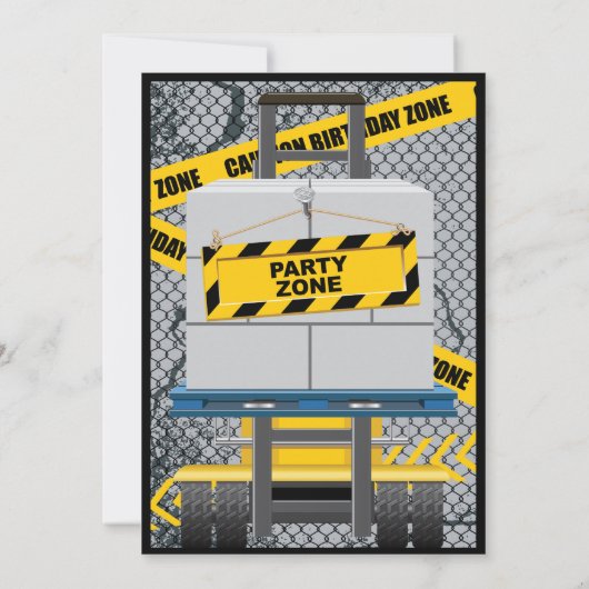 Invitation d'anniversaire de construction (Dos)