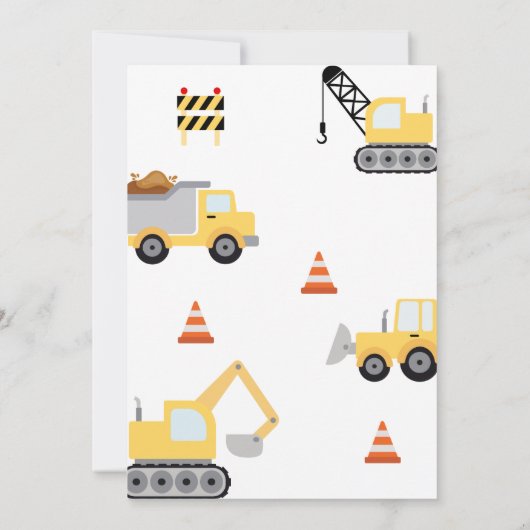 Invitation d'anniversaire de construction (Dos)