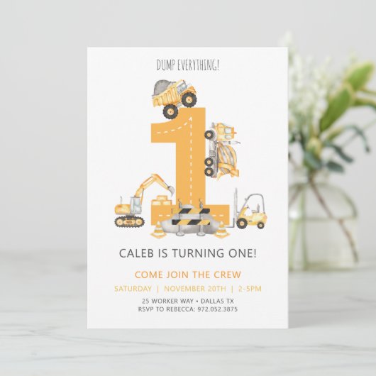 Invitation d'anniversaire de construction (Debout devant)