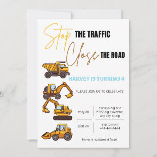Invitation d'anniversaire de construction
