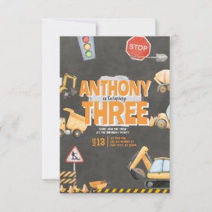 Invitation d'anniversaire de construction