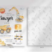 Invitation d'anniversaire de construction