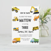 Invitation d'anniversaire de construction (Debout devant)