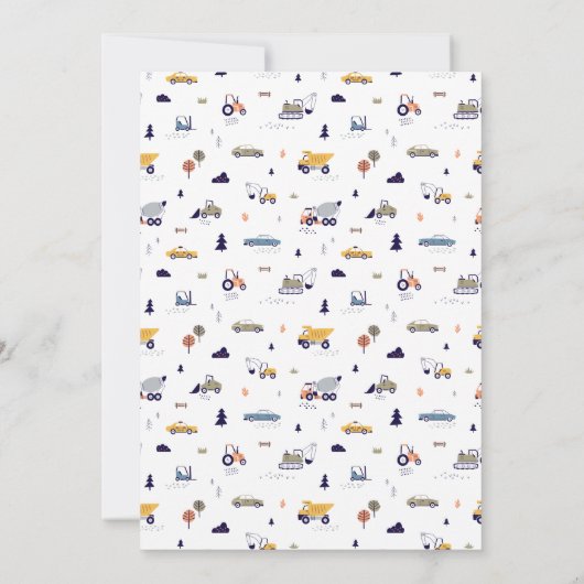 Invitation d'anniversaire de construction (Dos)