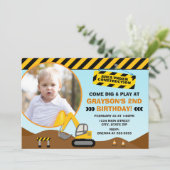Invitation d'anniversaire de construction 5x7 Cart (Debout devant)
