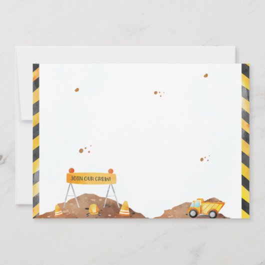 Invitation d'anniversaire de construction avec pho (Dos)