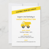 Invitation d'anniversaire de construction, blanc (Devant)