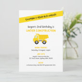 Invitation d'anniversaire de construction, blanc (Debout devant)