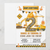 Invitation d'anniversaire de construction, Camion (Devant / Derrière)