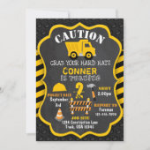 Invitation d'anniversaire de construction | Camion (Devant)