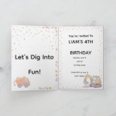 Invitation d'anniversaire de construction | Camion (Intérieur)