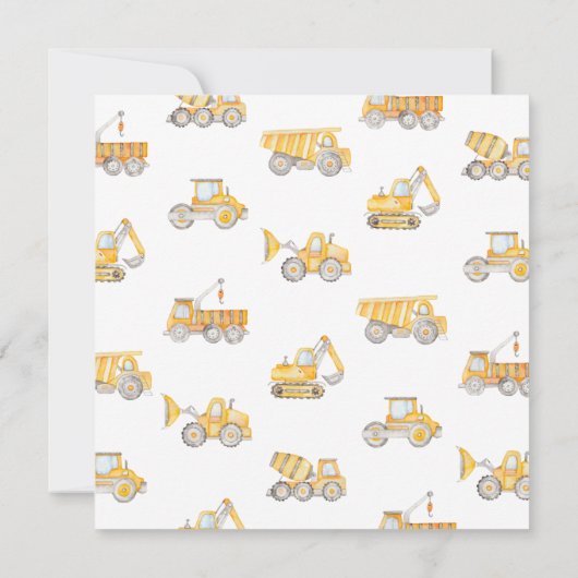 Invitation d'anniversaire de construction | Constr (Dos)