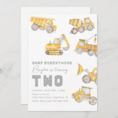 Invitation d'anniversaire de construction | Constr (Devant / Derrière)