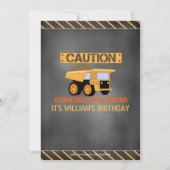 Invitation d'anniversaire de construction de table (Dos)
