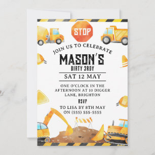 Invitation d'anniversaire de construction - Dépoui