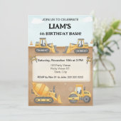 Invitation d'anniversaire de construction | Fête d (Debout devant)