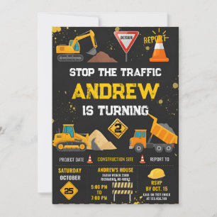 Invitation d'anniversaire de construction moderne