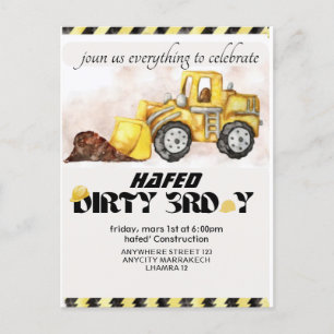 Invitation d'anniversaire de construction modifiab