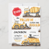 Invitation d'anniversaire de construction modifiab (Devant)