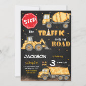 Invitation d'anniversaire de construction modifiab (Devant)